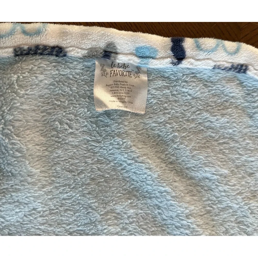 Le BeBe Favorite Baby Lovey Security Blanket Blue Hats Mustache‎ Bow Tie Print